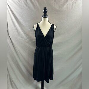 Cotton Cami Faux Wrap Dress Black